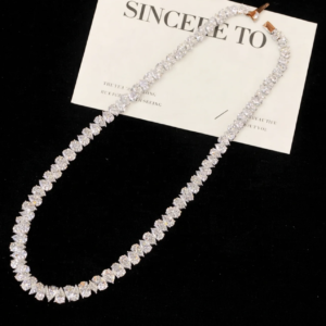 39 ctw pear cut diamond tennis necklace (18k gold)