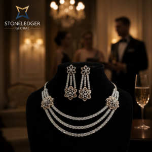 Elegant IGI Certified White Lab Grown Diamonds necklace set