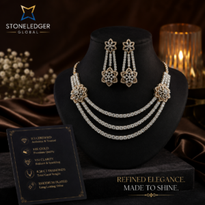Elegant IGI Certified White Lab Grown Diamonds necklace set