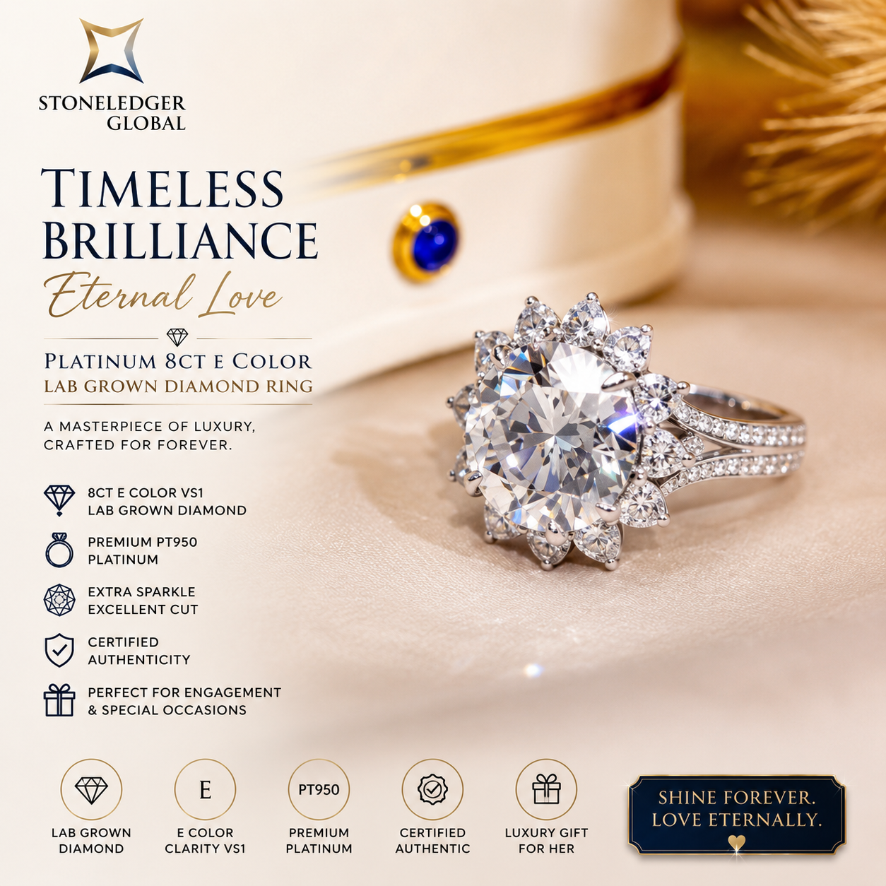 Elegance in platinum and diamonds