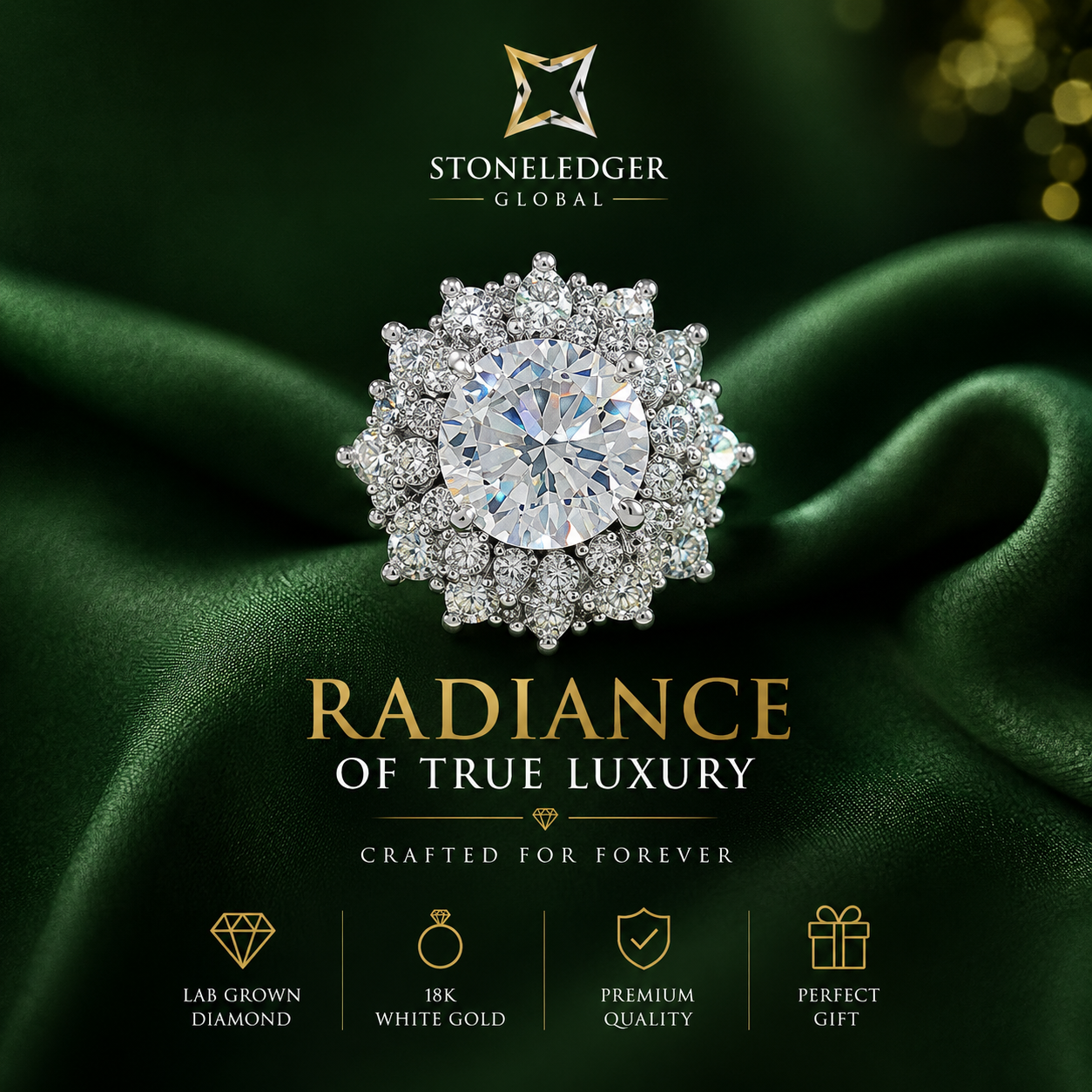 Royal Halo Luxe Diamond Ring