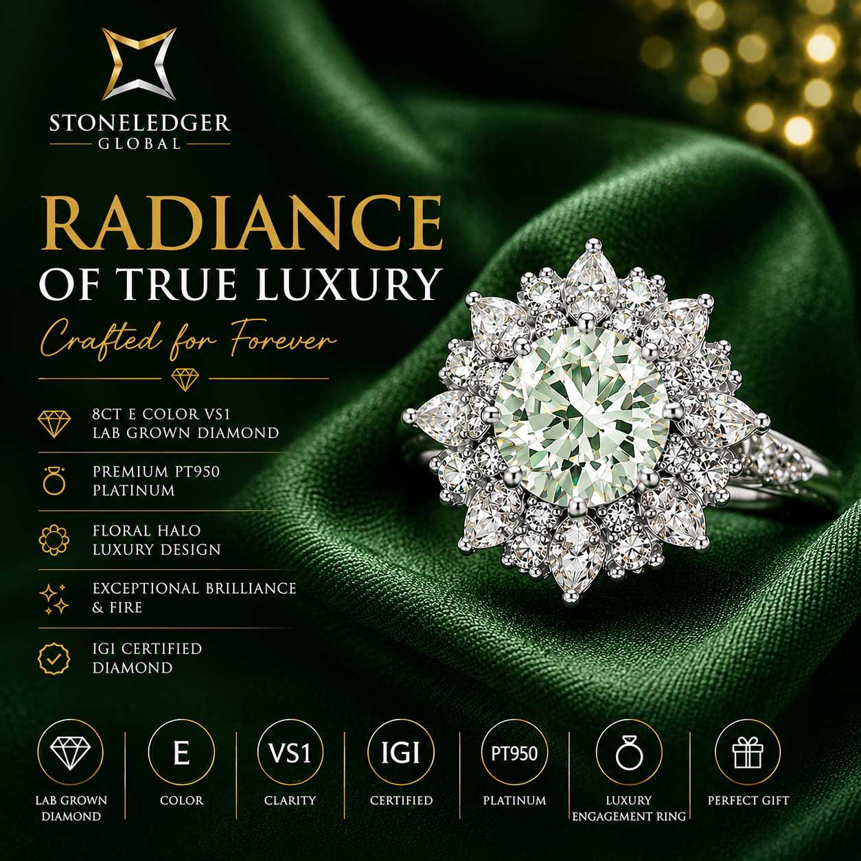 Royal Halo Luxe Diamond Ring