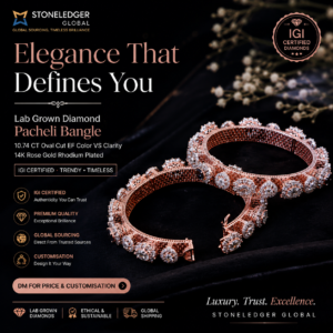 10.74 CT Oval Cut Natural Diamond Pacheli Bangle