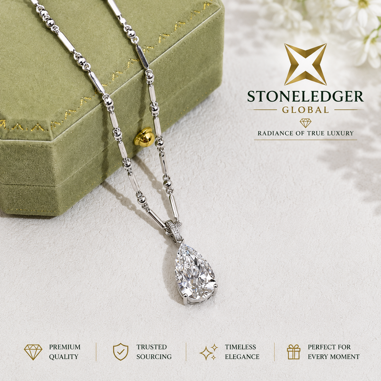 StoneLedger Global™ 5.01 CT Pear Cut Lab-Grown Diamond Pendant Necklace – 18K Solid Gold | IGI Certified - Image 4