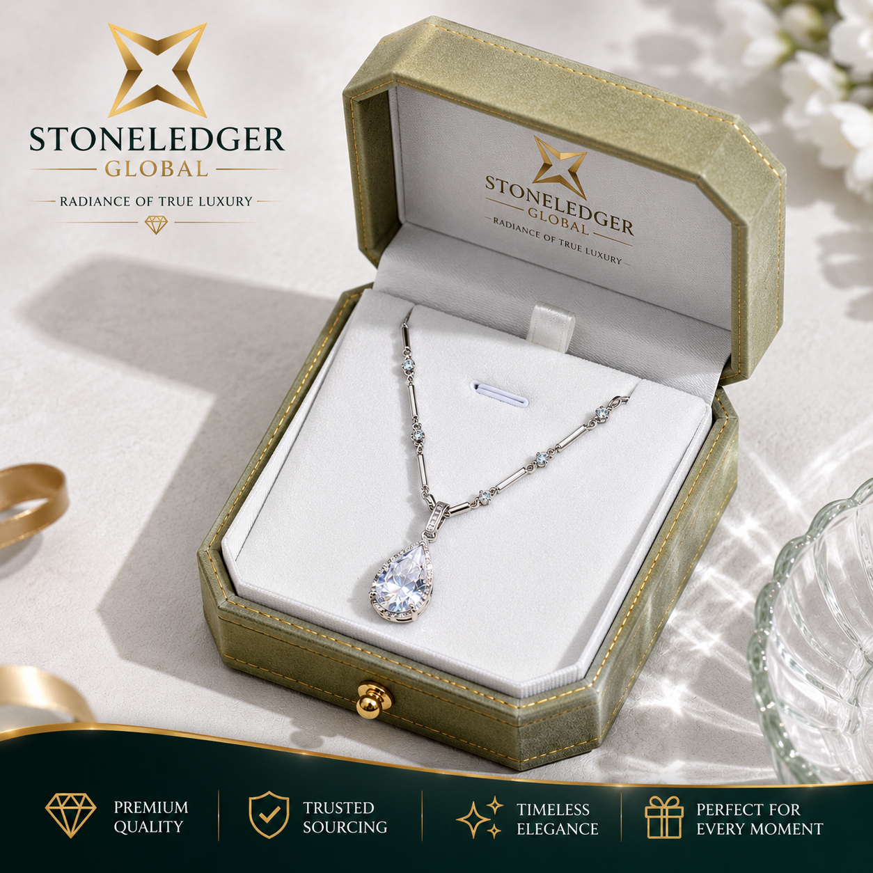 5.01 CT Pear Cut Lab-Grown Diamond Pendant Necklace