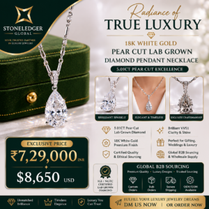 5.01 CT Pear Cut Lab-Grown Diamond Pendant Necklace